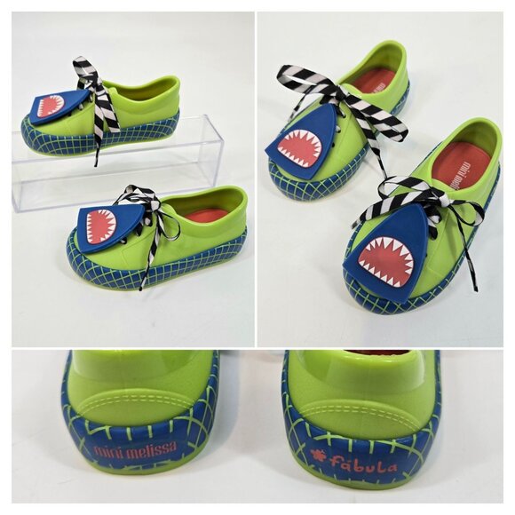 Mini Melissa & Fabula Green Shark Jelly Street Sneakers Toddler Size US 7 EU 22 - Picture 1 of 12